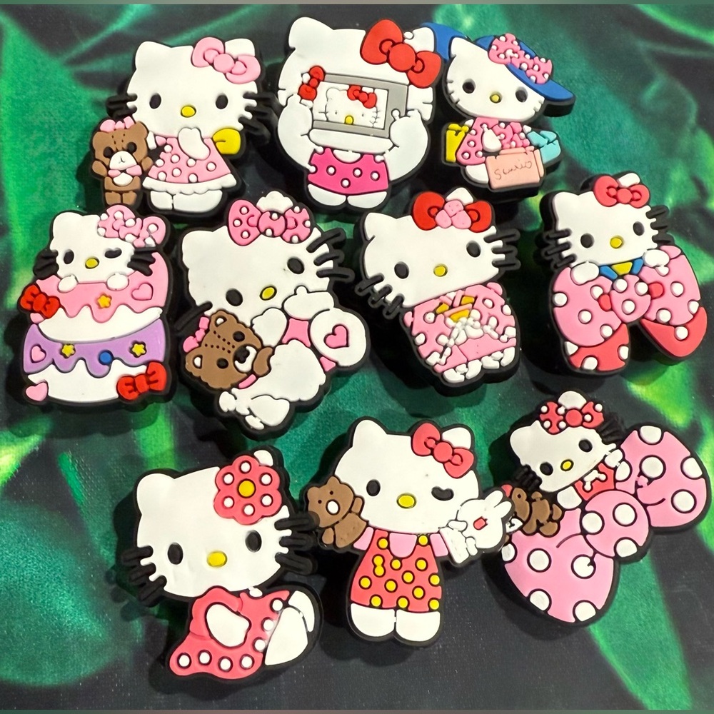 10 Hello Kitty Croc Charms Jibbit Shoe Charm